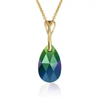 Montebello Ketting Pia DG572H - Swarovski Druppel - 925 Zilver Verguld - 16mm - 50cm