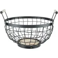 C&T Torre Fruitschaal Zwart D28xh13,5cm Metaal