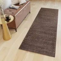 Tapiso Sari Tapijt Loper Bruin Donker Modern Woonkamer Hal Slaapkamer Maat- 60x300