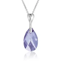 Montebello Ketting Pia DZ569H - Swarovski Druppel - 925 Zilver Gerhod. - 16mm - 50cm