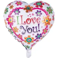 Wefiesta Helium ballon I love you flowers | 46cm
