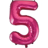 Unique Pink roze cijfer ballon 5.
