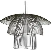 Forestier Hanglampe , Papillon, dimbare, Zwart, Woonkamer, Metaal, Designer