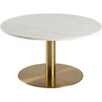 Actona Marble Salontafel Marmer - Ø 80 - Wit / Goud