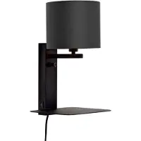 It´s about RoMi Wandlamp Florence, dimbaar, zwart, Slaapkamer, metaal, Wandlamp