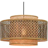 Good&Mojo Hanglamp Bhutan, dimbaar, hout licht, Woon-/ Eetkamer, Bamboe, Design, hanglamp