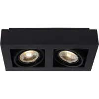 Lucide ZEFIX - Plafondspot - LED Dim to warm - GU10 (ES111) - 2x12W 2200K/3000K - Zwart