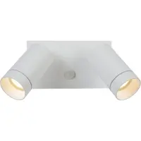 Lucide TAYLOR - Wandspot / Wandlamp Binnen/Buiten - 2xGU10 (MR16) - IP54 - Bewegingssensor - Wit