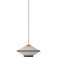 Forestier Hanglampe , Cymbal S, dimbare, Beige, Woonkamer, Stof, Designer