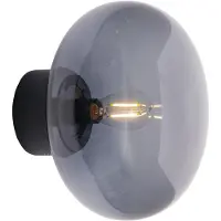 New Works Karl-Johan wandlamp Black stained oak-smoked glass
