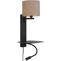 It´s about RoMi Wandlamp Florence, dimbaar, zwart, Slaapkamer, metaal, Wandlamp