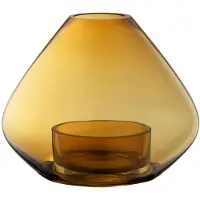 AYTM Lantaarn Uno, vaas, amberkleurig, Ø 14 cm, hoogte 11 glas Uno, crème / amber, Glas, Design