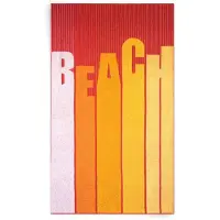 Zwoltex | Strandlaken Beach katoen rood 160x100 cm badlakens & handdoeken | NADUVI