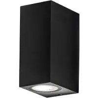 BES LED LED Tuinverlichting - Buitenlamp - Prixa Hoptron - Up en Down - GU10 Fitting - Vierkant - Mat Zwart - Aluminium