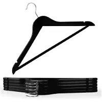 Blumtal Kledinghangers Hout - Set van 10 Kleerhangers - Antislip - Met inkepingen - Zwart