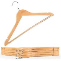 Blumtal Kledinghangers Hout - Set van 20 Kleerhangers - Antislip - Met inkepingen - Naturel