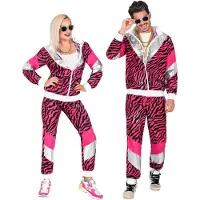 Finidi Trainingspak tijger neon roze jaren 80