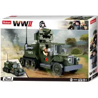 Sluban Army WWII Half-Track 2-in-1 legervoertuig bouwspeelgoed – Constructiespeelgoed modelbouw – bouwdoos met 243 bouwstenen – M38-B0685 vanaf 8 jaar
