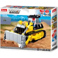 Sluban Town Bulldozer bouwspeelgoed kinderen vanaf 6 jaar - Constructiespeelgoed modelbouw - bouwdoos met 231 bouwstenen - M38-B0802