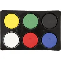 Colortime Grote navulblokken waterverf in palet, 6st.