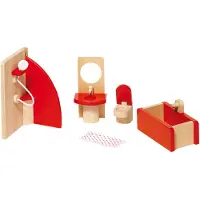 Goki Poppenhuismeubeltjes: BADKAMER, douche H14cm, 5-delig