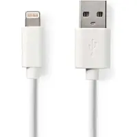 Nedis Sync and Charge-Kabel | Apple Lightning 8-Pins Male - USB-A Male | 1,0 m | Wit Nedis