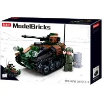 Sluban Small Tank Wiesel AWC bouwspeelgoed kinderen vanaf 8 jaar – Constructiespeelgoed modelbouw – bouwdoos met 245 bouwstenen – M38-B0750