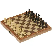 Goki Schaakbord - Schaakspel - Houten Schaakset - Plooibaar - Vanaf 12 Jaar