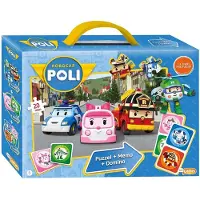 Source1 Robocar Poli - 3 In 1 Box (Puzzel+Memo+Domino)