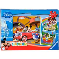 Ravensburger puzzel Disney Mickey Mouse: Iedereen houdt van Mickey - 3x49 stukjes - kinderpuzzel