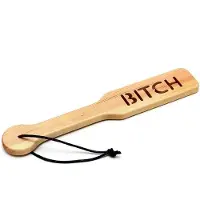 Rimba - Houten Spanking Paddle met Tekst 'Bitch'