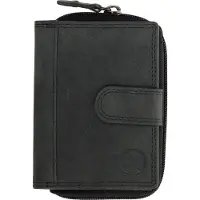 H&S Hide & Stitches Johan van Amstel Portemonnee Leer Zwart Antraciet