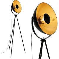 Briloner Sand - Vloerlamp woonkamer - industrieel staande lamp - zwart goud - E27 fitting - metaal - 148cm