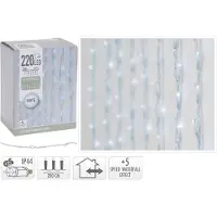 B2X LED-lichtgordijn met 220 LED's, watervalmodel, warmwit licht, 5 snelheidsstanden