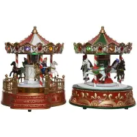 Lumineo LED carousel 2ass op batterij 19x19x22 cm 9L multi