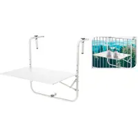 Progarden Balkontafel Mat Wit - 60 x 43 x 70 cm