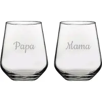 Pasabahce Gegraveerde Drinkglas 42,5cl Mama & Papa