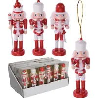 Merkloos Christmas Decoration Kersthangers - notenkrakers - 3x - 12,5 cm - Kersthangers