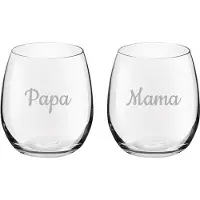 Royal Leerdam Gegraveerde Drinkglas 39cl Mama & Papa