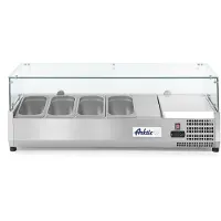 Hendi Opzetkoelvitrine GN 1/3, RVS, 39,5(b)x200,6(d)x43(h)cm, 9x GN 1/3, 232996