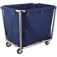 Hendi Wasgoed trolley – stalen frame – afneembare waszak – 4 wielen – 900x650x850 mm