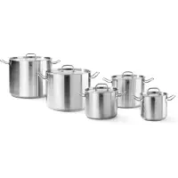 Hendi Groente pot met deksel 5 l 200x160 mm Keuken Lijn, Pan + steelpan, Zilver