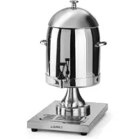 Hendi Melkdispenser met ijscilinder 10,5 liter roestvrij staal, Melkopschuimer, Zilver