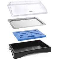 Super Merchant Gekoeld presentatie display – Gastronorm 1/1 – Inclusief serveerplateau – Transparante kap – 555x357x175 mm