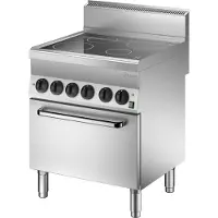 Bartscher Kooktoestel keramisch Bartscher, 4 kookzones met elektrische oven GN1/1, 70(b)x87(d)x65(d)cm, 400V/12,2kW