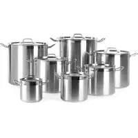 Hendi Kookpan hoog – 24L – met deksel – inductiegeschikt – koelblijvende handgrepen