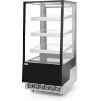 Hendi Koelvitrine met 3 schuine schappen, RVS, 80,5(b)x65(d)x144,5(h)cm, 233306