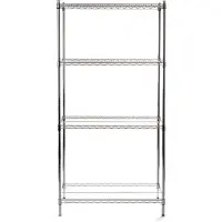 Hendi Extra stevig opbergrek, Verchroomd, Zilver, 45,5(b)x91(d)x183(h)cm, 812259