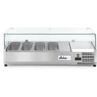Hendi Opzetkoelvitrine GN 1/3, RVS, 39,5(b)x140,5(d)x43(h)cm, 6x GN 1/3, 232972