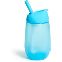 Munchkin Rietjesbeker - Anti-Lek Drinkbeker - Simple Clean - Eenvoudig te reinigen - Vaatwasser bestendig - Drinkbeker voor Baby en Kind - 296ml - Blauw
